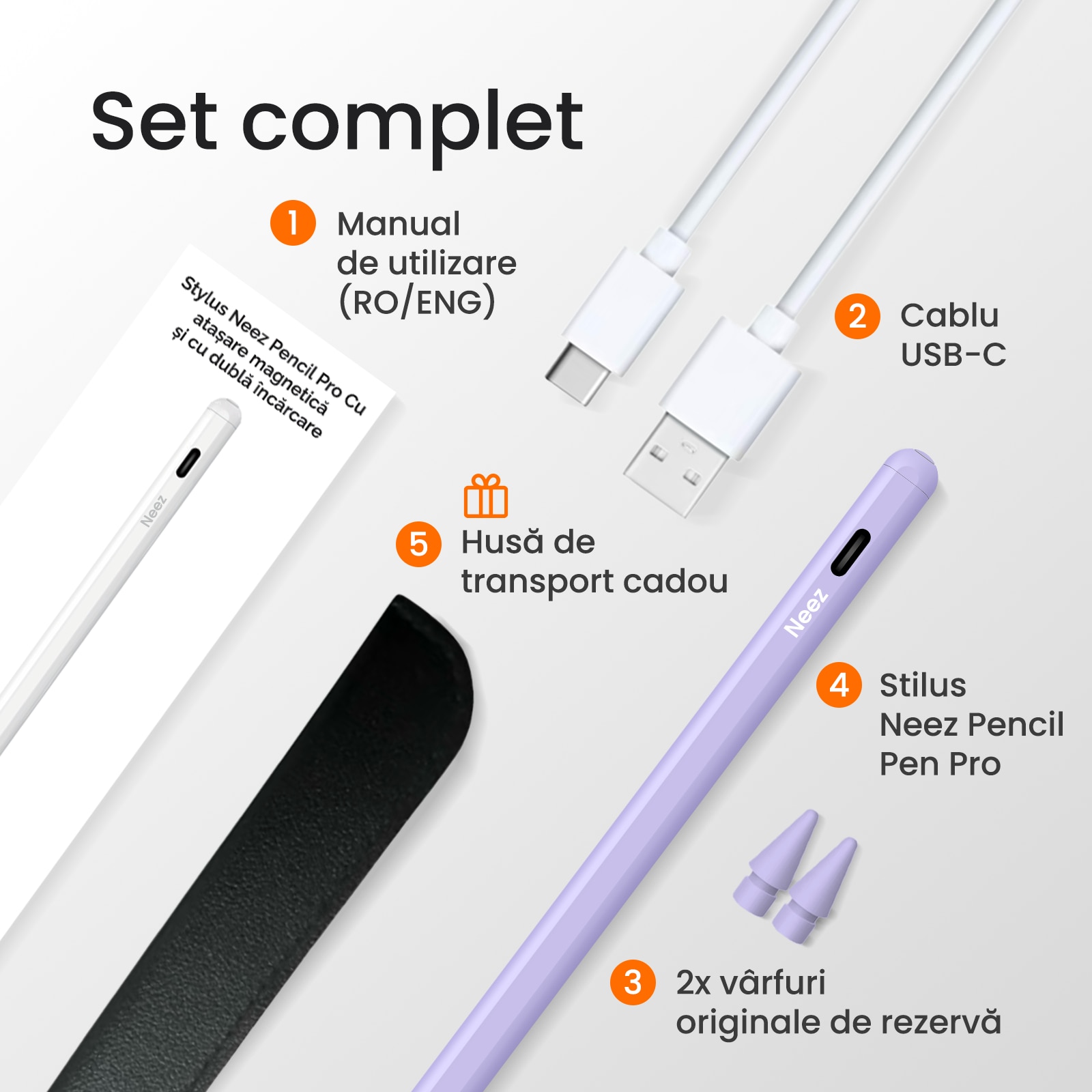 Stylus Pen, Neez Pencil Pro pentru tableta iPad Apple (2018–2025