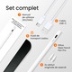 Stylus Pen Neez Pencil Pro®️ pentru tableta iPad Apple 2018–2026, Alternativa Apple Pencil, Pen iPad, Pix cu Palm Rejection, Tilt, Magnetic, Fast Charge USB-C (10 min) + Wireless Charge, Autonomie 11 ore, Fara Lag, Penite anti-zgarieturi, Bluetooth, Alb
