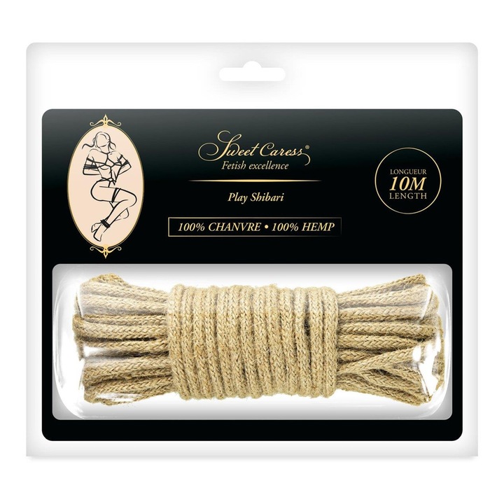 Sfoara BDSM, 10m, canepa, Sweet Caress, textura unica, moale, elastica