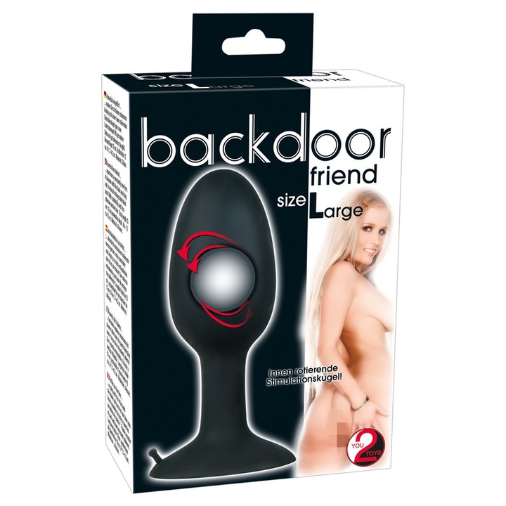 Nagy anális dugó, You2Toys, szilikon, 12x4,2 cm, fekete