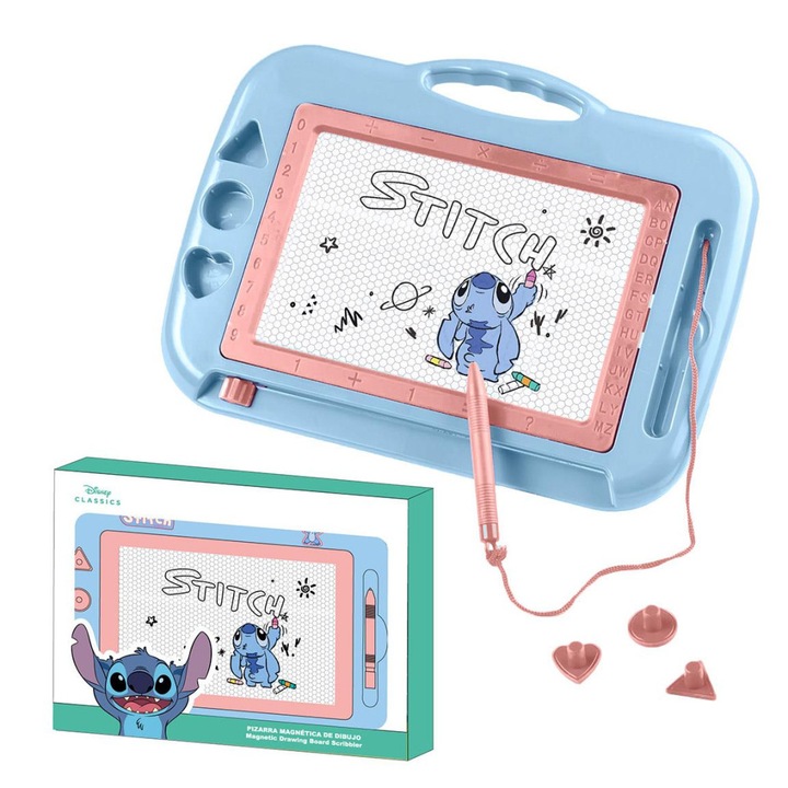 Tabla magnetica cu forme pentru desen, Lilo & Stitch Albastru