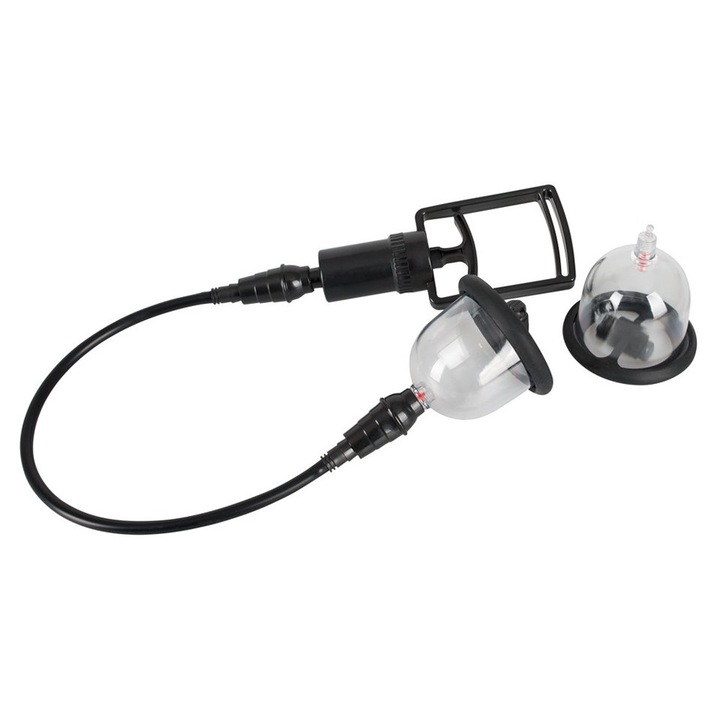 Комплект помпи за гърди, с вибрации, Bad Kitty, 1 чифт, 46x5,7см, ABS, силикон, PC, акрил