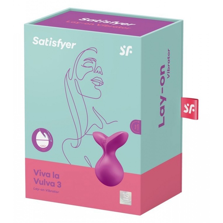 Вибратор Satisfyer, Viva La Vulva 3, Лилав, 12 вибрационни програми, Медицински силикон, Водоустойчив