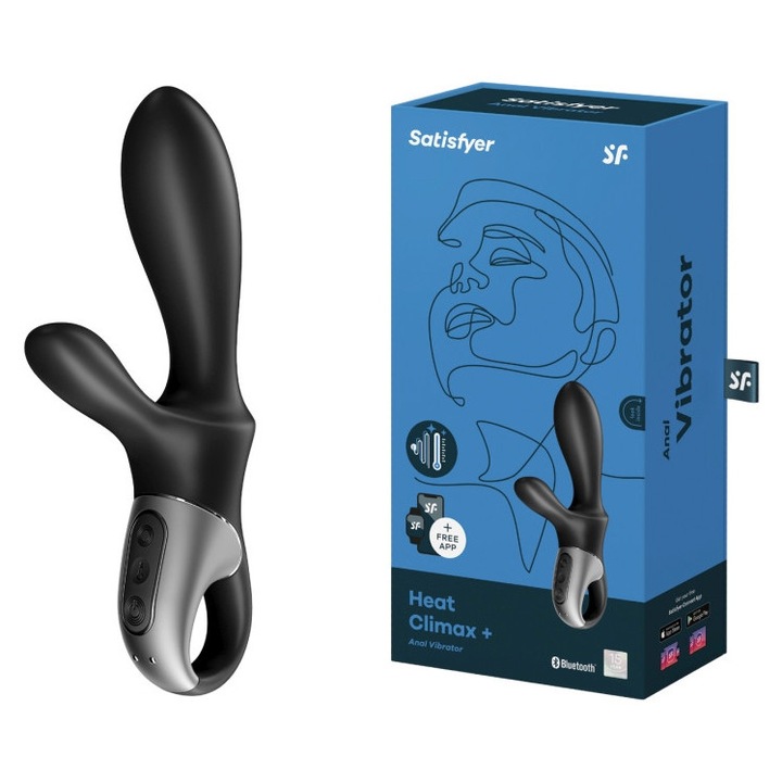 Вибратор Satisfyer, Heat Climax+, С функция нагряване, 2 мотора, Силикон, щадящ тялото, Водоустойчив, 39°C