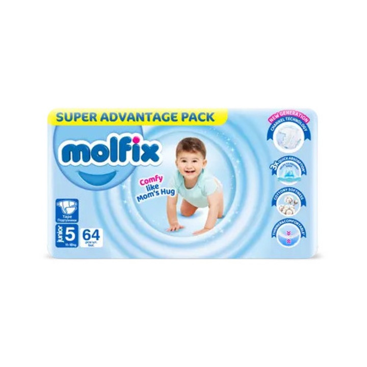 Scutece Molfix, marimea 5, 64 bucati