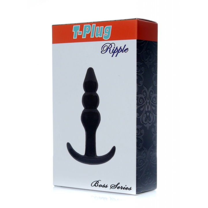 Анален плъг B - серия Ripple, 9.5x2.5 см, TPE, лесен за почистване