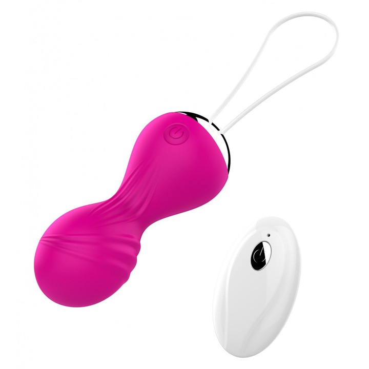 Вибриращи Кегел топчета, серия B Magic, силикон, 10 функции, розови, с дистанционно управление