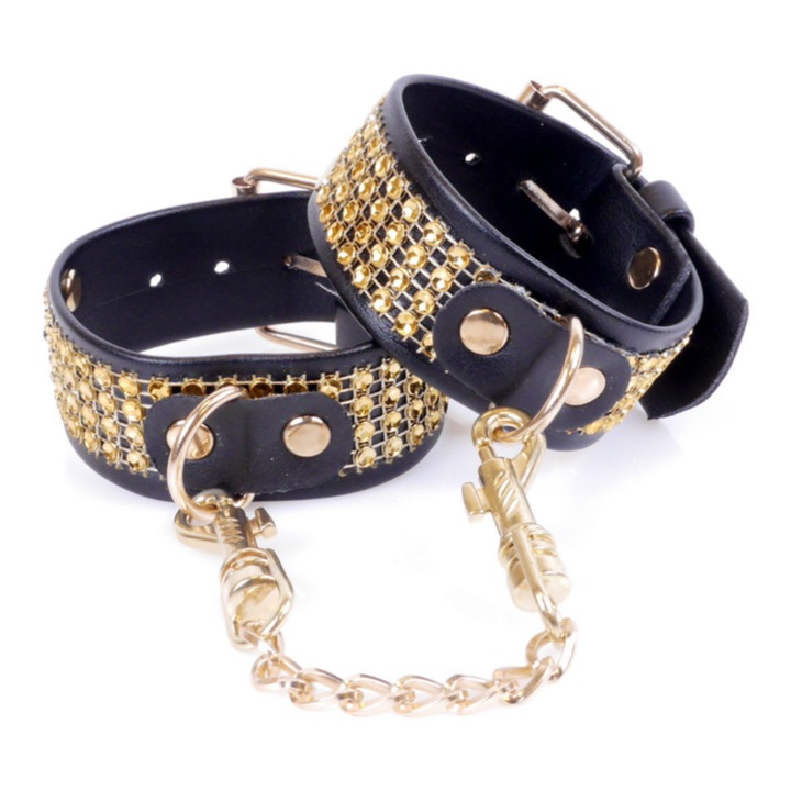 Catuse de fetis cu cristale, Luka, 3 cm, aurii