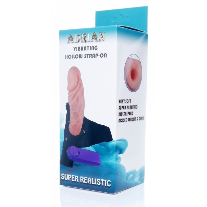 Proteza Hollow Strap on B - Series, textura realista, culoare bej, dimensiune ajustabila