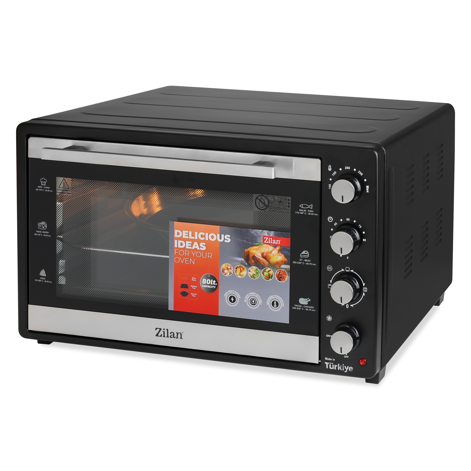 Cuptor electric Zilan ZLN3480 cu ventilator, Putere 2500W