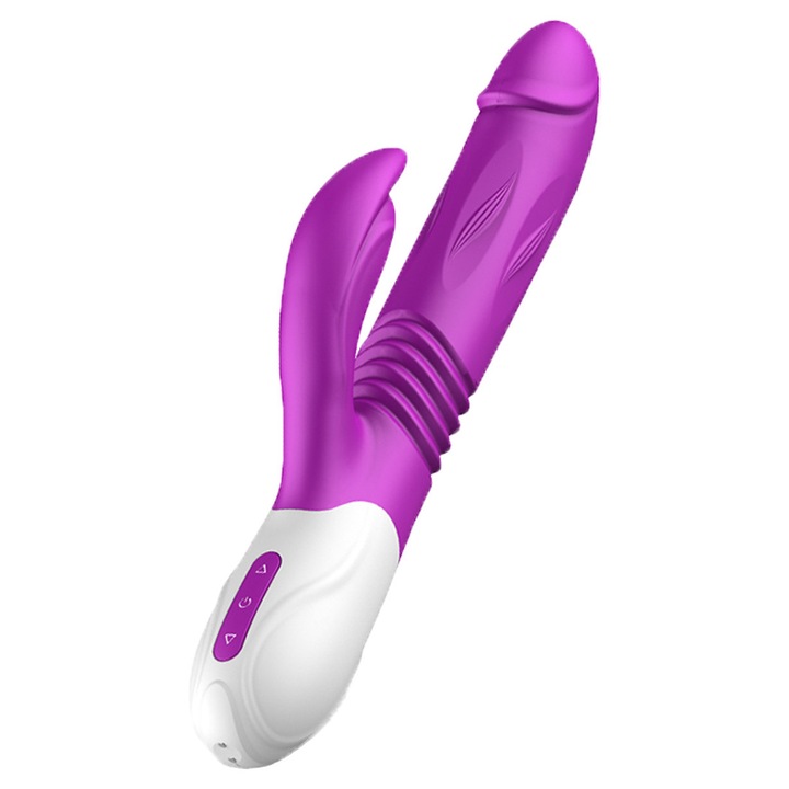 Вибратор B - Series, 10 функции, 4 скорости, Силикон, Водоустойчив, Лилав/Бял