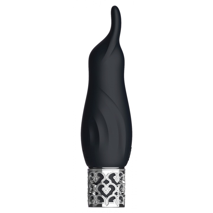 Акумулаторен вибратор Royal Gems Sparkle, силиконов, водоустойчив, 10 скорости, 12x3.1x3.1см, черен