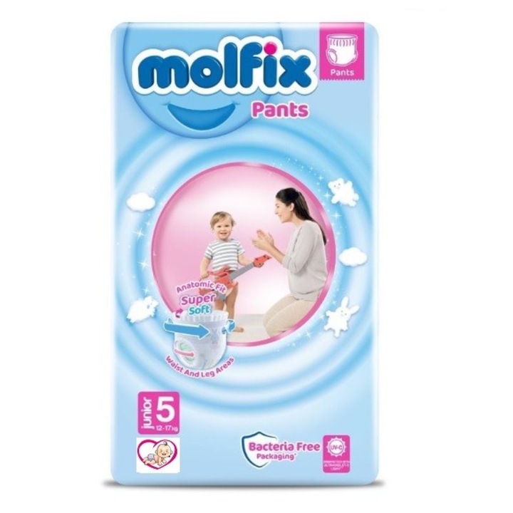 Scutece Molfix, pantaloni, marimea 5, 68 bucati