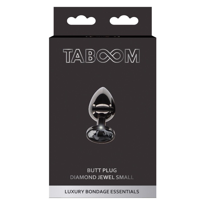 Anális dugó, Taboom Diamond Jewel S-sel, alumínium, fekete