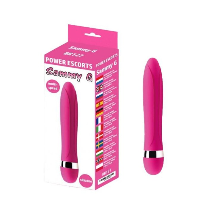 Power Escorts Vibrátor, Szilikon, 18,5 cm, Rózsaszín