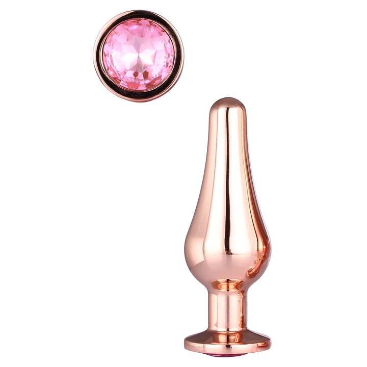 Dop anal mic Dream Toys Gleaming Love, rózsaszín, 9x2.9cm, drágakővel