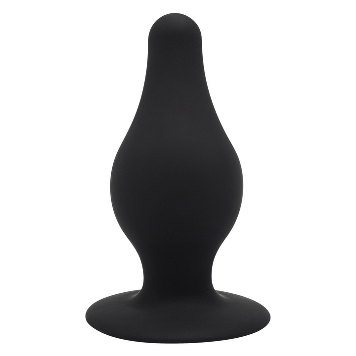 Dream Toys anális dugó, kettős sűrűségű, szilikon, 10,2x4,5 cm, tapadókoronggal, fekete