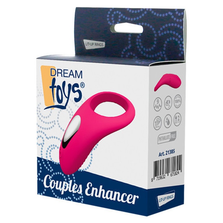 Dream Toys pároknak szóló stimulációs gyűrűs vibrátor, magenta