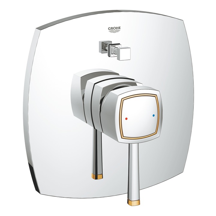 Grohe Grandera csaptelep, Beépített, Kádba/zuhanyzóba, Beépített test nélkül, Króm/Arany