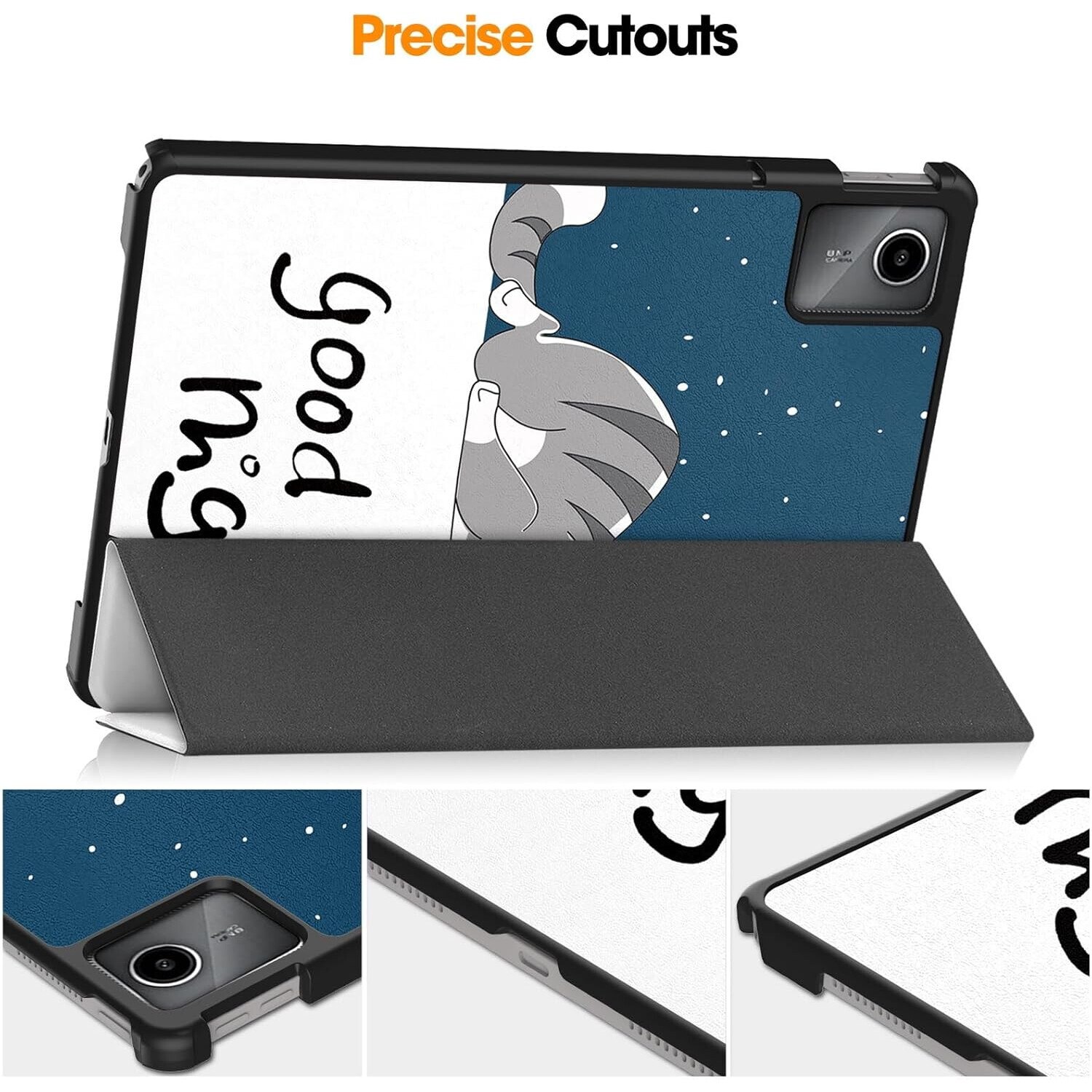 Husa pentru tableta Lenovo Tab M11, piele PU, Folio Slim Stand Tri-Fold Hard Case protejeaza tableta, functie Sleep/Wake, Multicolor