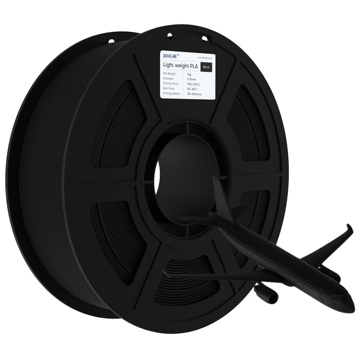 Филамент Jamghe LW PLA, черен, 1.75 мм, 1 кг