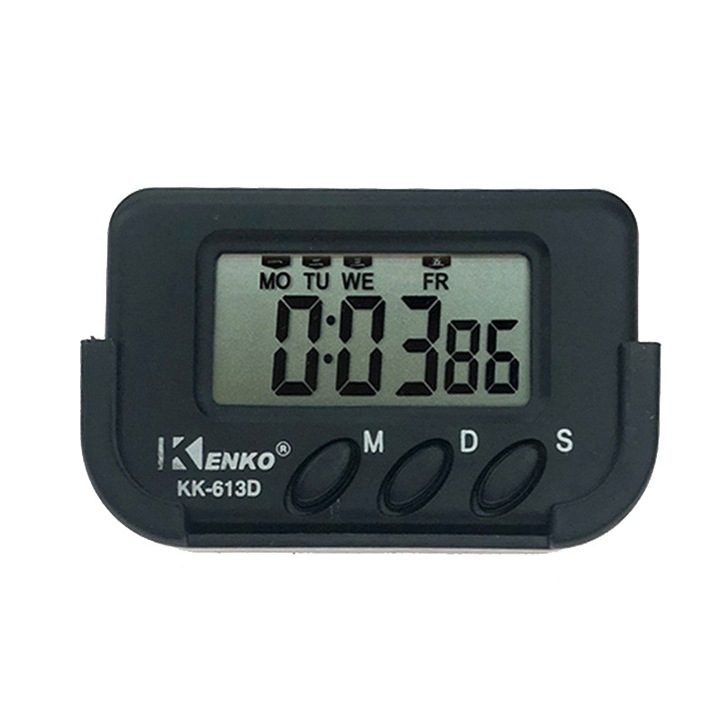 Mini cronometru digital auto, disc de parcare magnetic, negru