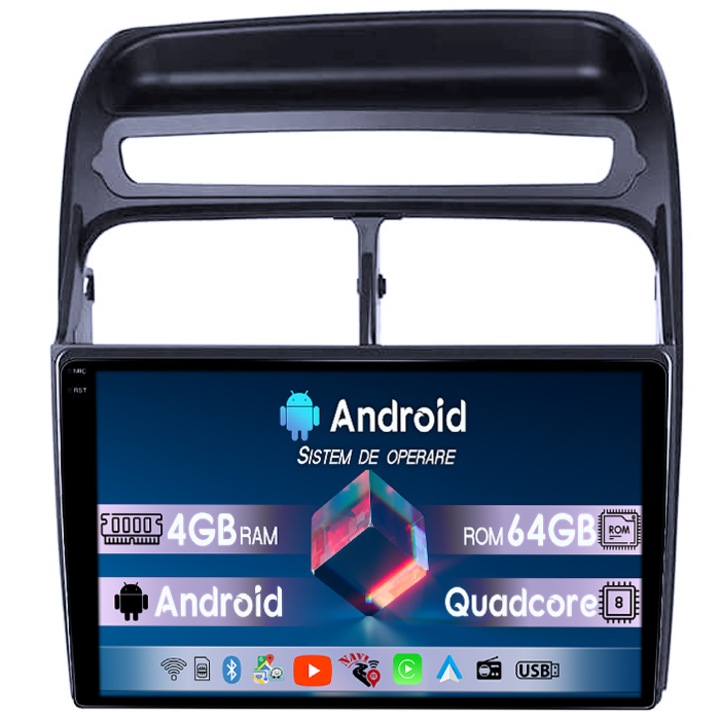 Navigatie dedicata Fiat Fiat Linea 2006-2012, 4GB RAM 64GB ROM, Octacore, Android 14, Display QLED 1K 9", DSP, Carplay&Android Auto, Suport camere AHD