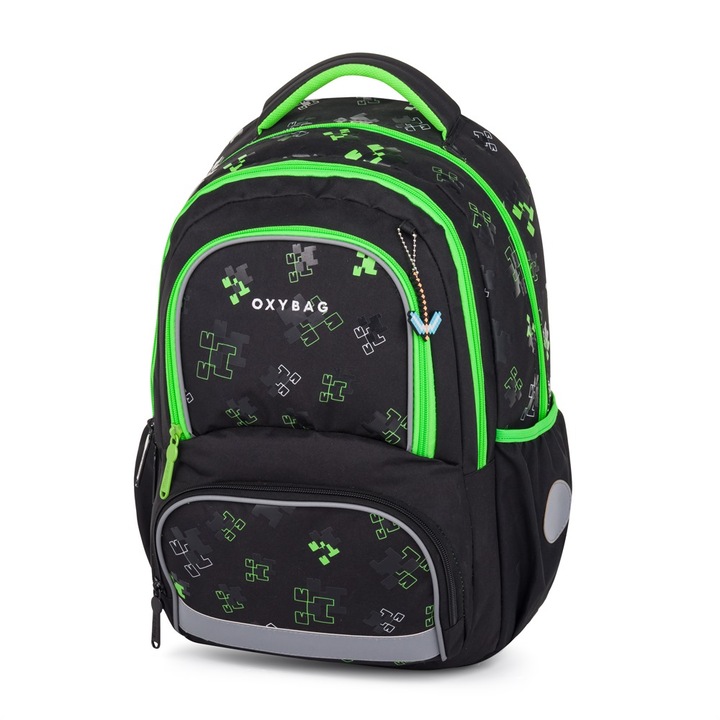 Oxybag anatómiai iskolatáska hátizsák - Neon Block