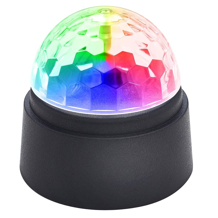 Glob disco rotativ 360° cu lumini LED colorate, Vivo LPC1178