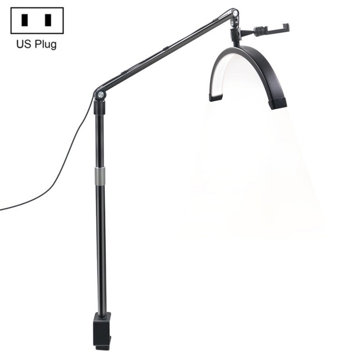 Lampa Portabila, Selfie Light 23 inch Forma Semiluna, Iluminare Reglabila, Plug US
