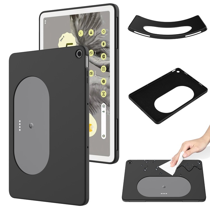Husa tableta pentru Google Pixel, silicon lichid, rezistent la socuri, culoare neagra