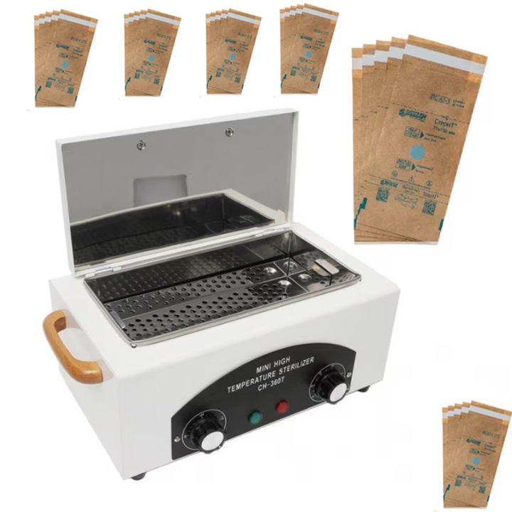 Sterilizator CH-360T, Rqiurpn, curatare la temperaturi ridicate, 2L, 30 pungi de sterilizare incluse