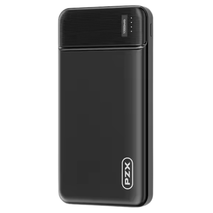 PZX V01 Slim Power Bank, външна батерия, бързо зареждане 10W, литиево-полимерна батерия, защита от презареждане, черна