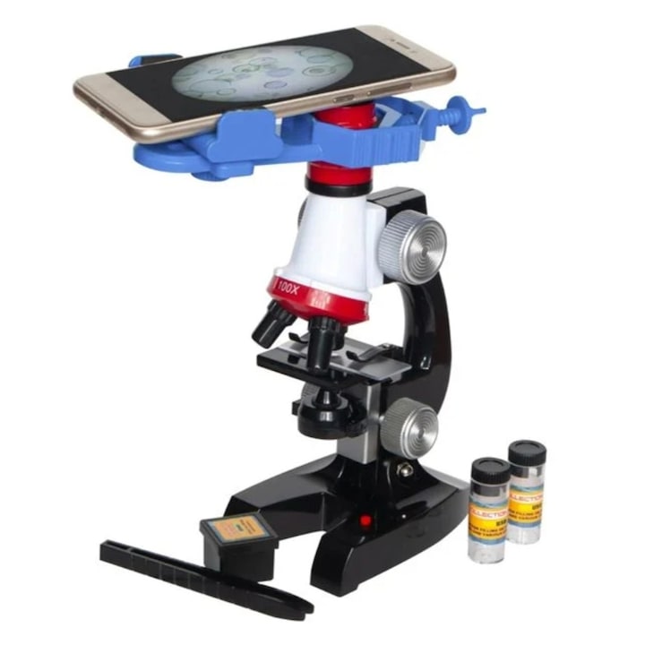 Microscop 100x1200 si suport pentru telefon, 6+