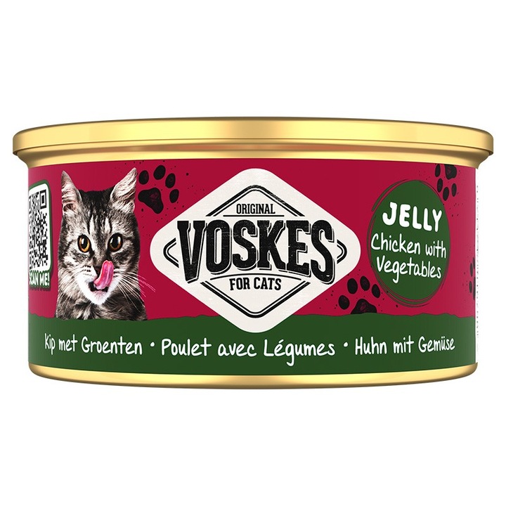 Voskes Jelly Wetfood Csirke Zöldségekkel - csirke zöldségekkel zselébe zárva, nedves macskaeledel 85g