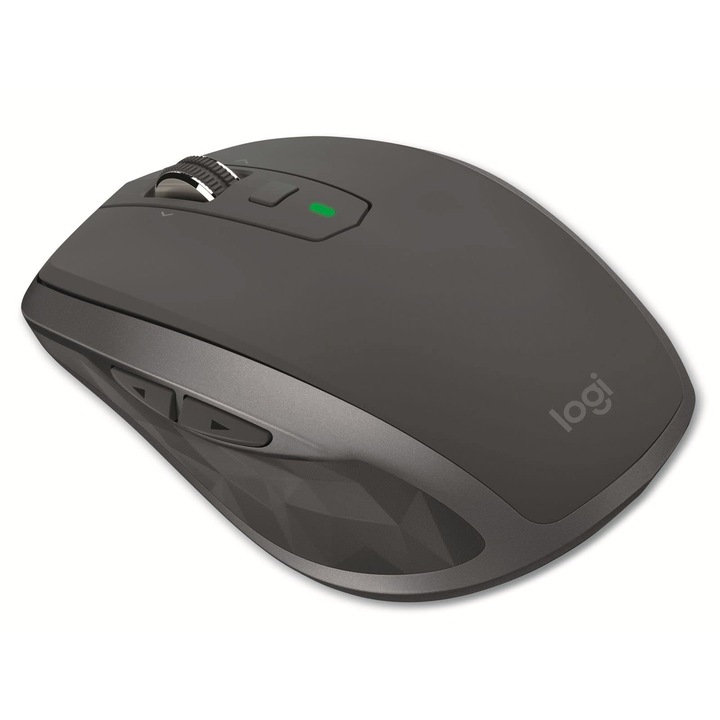 Logitech Mx Anywhere 2S vezeték nélküli egér, Bluetooth és 2,4 GHz-es kapcsolat Unifying USB vevőegységen keresztül, 4000 Dpi érzékelő, újratölthető akkumulátor, több eszközzel kompatibilis, 7 gomb, PC/Mac/iPadOS - grafitszürke
