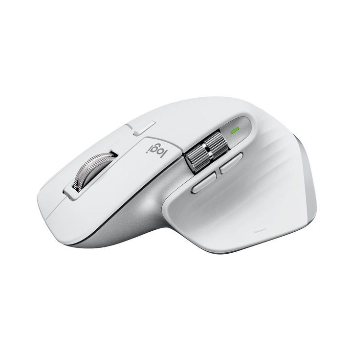 Logitech Mx Master 3S Mac-hez – Ultragyors görgetésű Bluetooth egér, ergonomikus, 8K Dpi, üvegkövetés, csendes kattintás, USB-C, Apple, iPad – Világosszürke