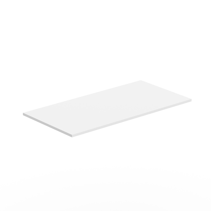 Blat Birou 138x67 cm, 25 mm Grosime, Colturi Drepte, PAL Melaminat StableDesk pe amble parti, Alb, Rezistent, Pentru Birou Reglabil, Masa, Statie de Lucru, Home Office