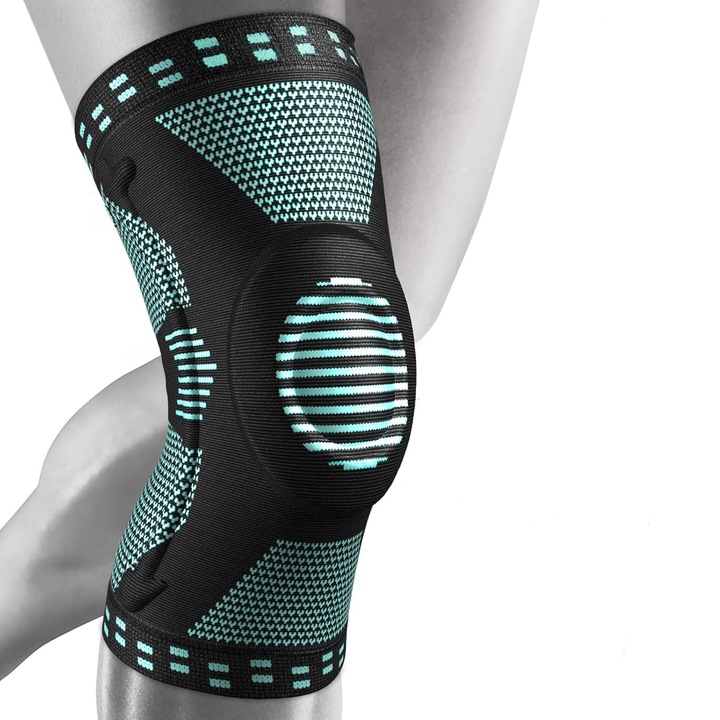 Genunchiera profesionala MONDESA®, Sustinere si Protectie Medicala pentru Articulatie, Menisc si Rotula, Amelioreaza Durerile de Genunchi, Marimea L (39-45cm), Unisex