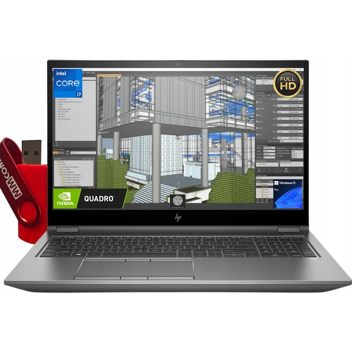 Laptop HP Zbook Fury 15 G8 i7 Gen11, intel core, 64 GB 1 TB SSD, 15.6 " Full HD 1920 x 1080 IPS, Intel® UHD Graphics, 3200 MHz, Windows 11 Pro