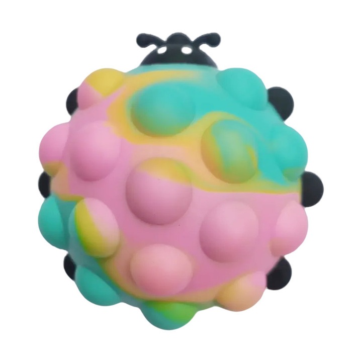 Stresszoldó játék 3D katicabogár extra rugalmas szilikon tapadókoronggal, újrafelhasználható, gyermekeknek, felnőtteknek, relaxációs irodáknak, iskoláknak, otthonra, biztonságos anyagból, valósághű forma, kromatikus