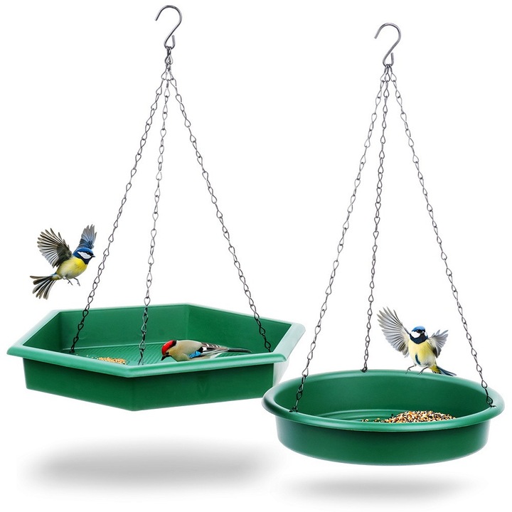 Set hranitor si adapator pentru Pasari, Artemis, 32x28cm, verde