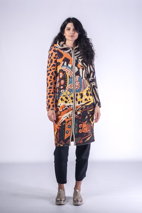 Jacheta dama BAIKA Safari, bumbac, multicolor