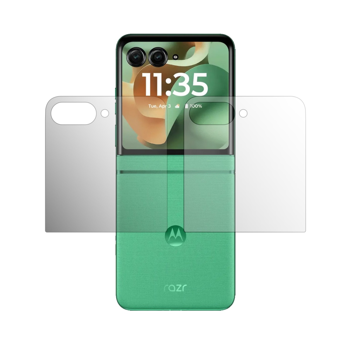 Set 2X Folie Protectie Ecran Externa Folie24, pentru Motorola Razr 60, 1X Ultra-Clear + 1X Mata, Acoperire Totala Full-Display, Adezive, Flexibile cu Auto Regenerare