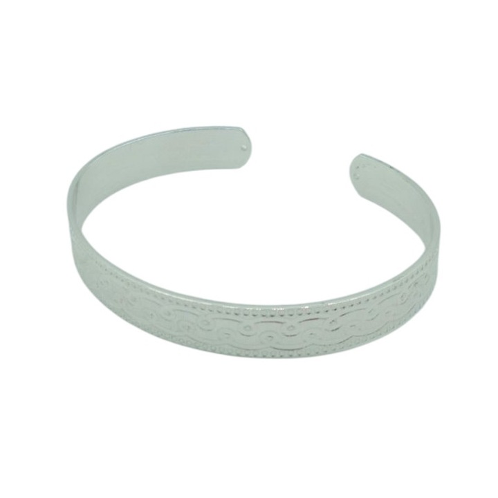 Bratara fixa reglabila eleganta din Cupru placat cu Rhodiu Ani diametru 6,8 cm