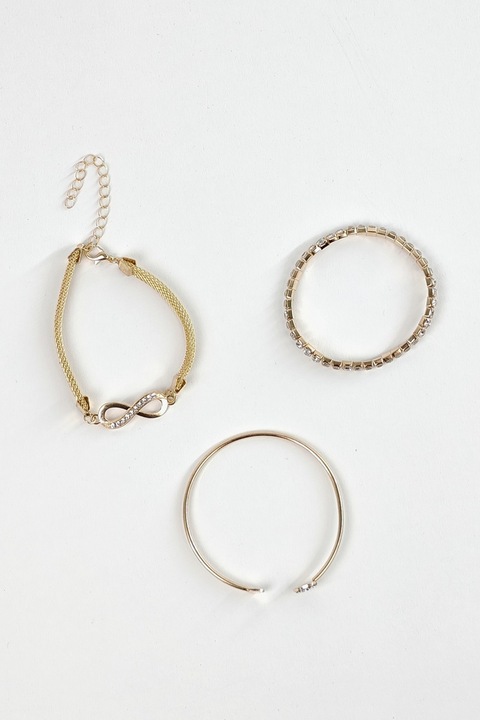 Set 3 bratari reglabile, Auriu, Shein