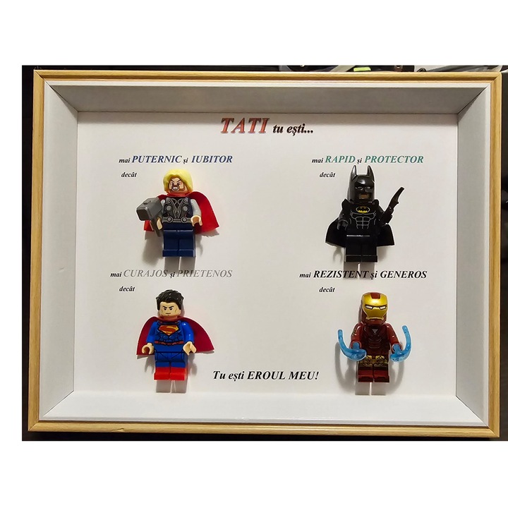 Tablou Tata 4 SuperEroi, 15x20 cm