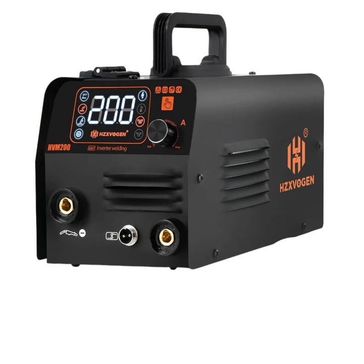 Ponthegesztő, HVM200, MIG/TIG/MMA, 200A, Digitális kijelző, Gázmentes funkció, Fekete