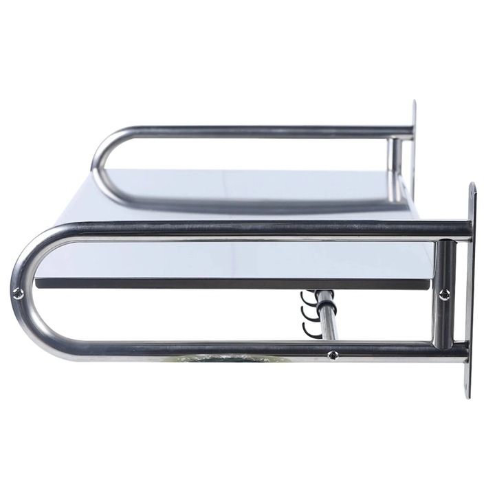 Raft de bucatarie, montat pe perete, incarcatura 30 kg, otel inoxidabil, argintiu