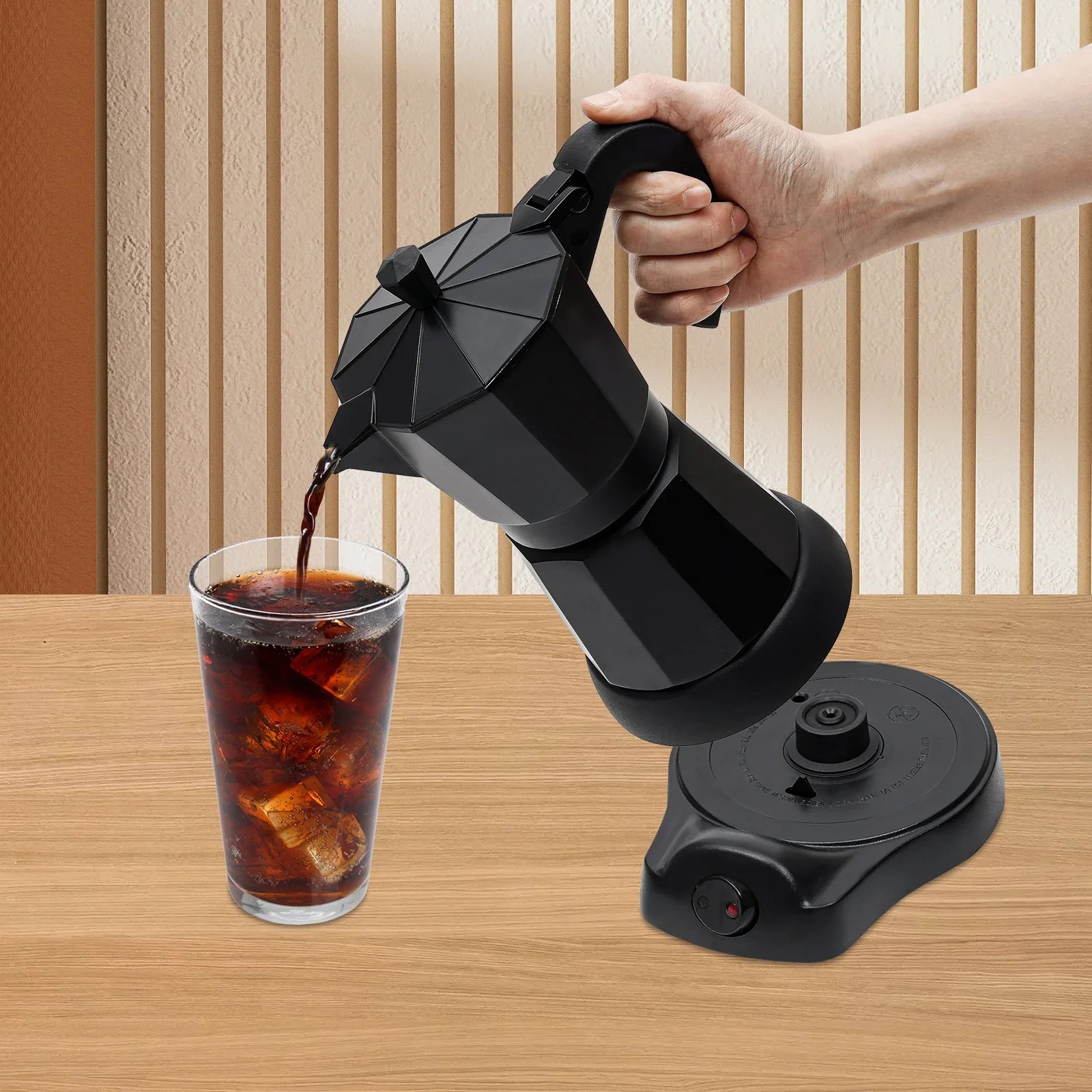 moka✕4 Cafetiera electrica Moka, 300 ml, filtru detasabil